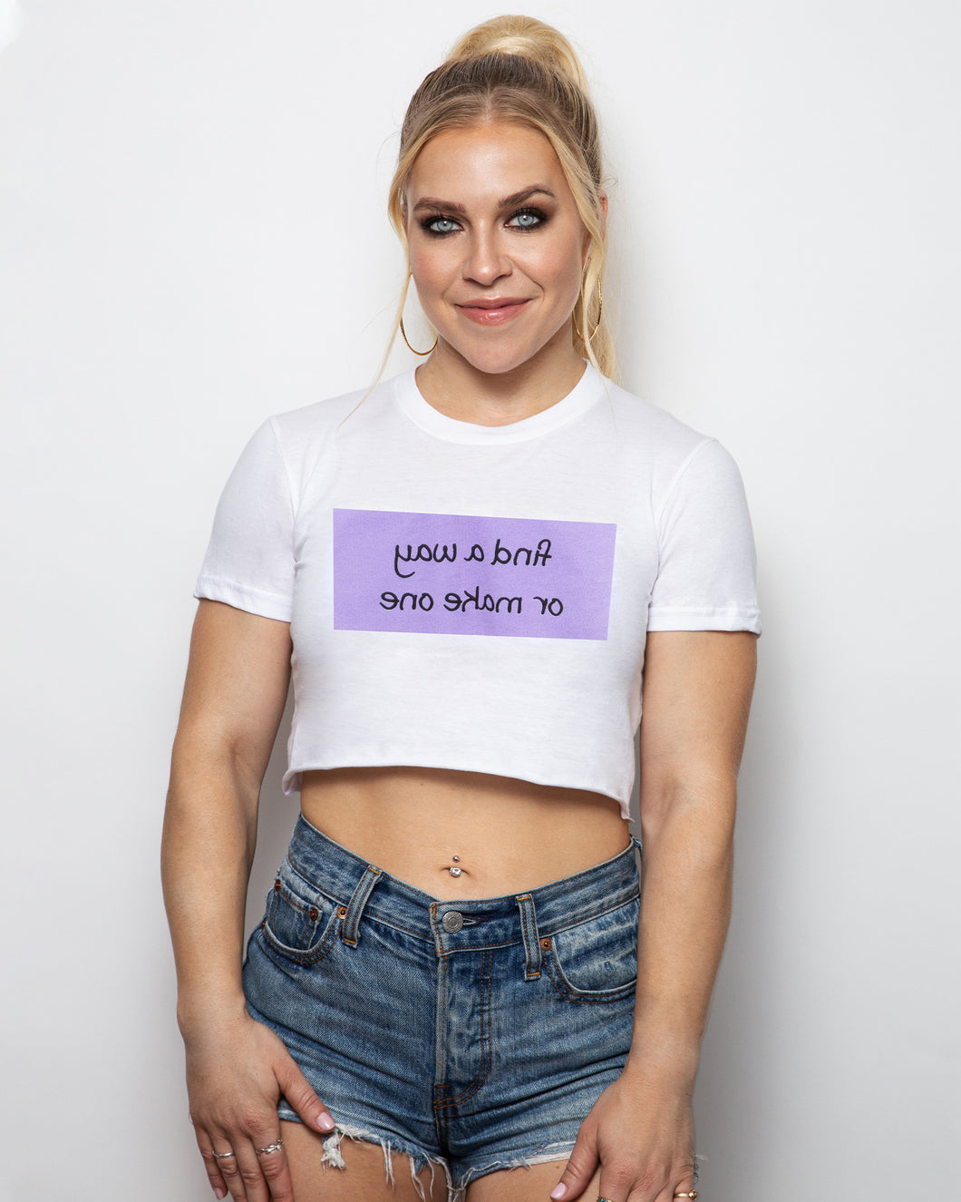 Find a Way - Cropped Cotton Tee Shirt