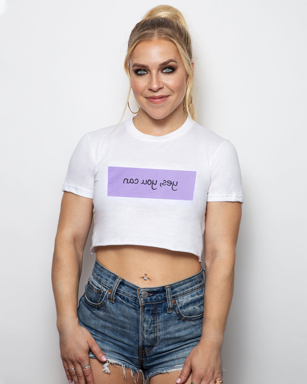 Yes You Can - Cropped  Cotton Tee Shirt
